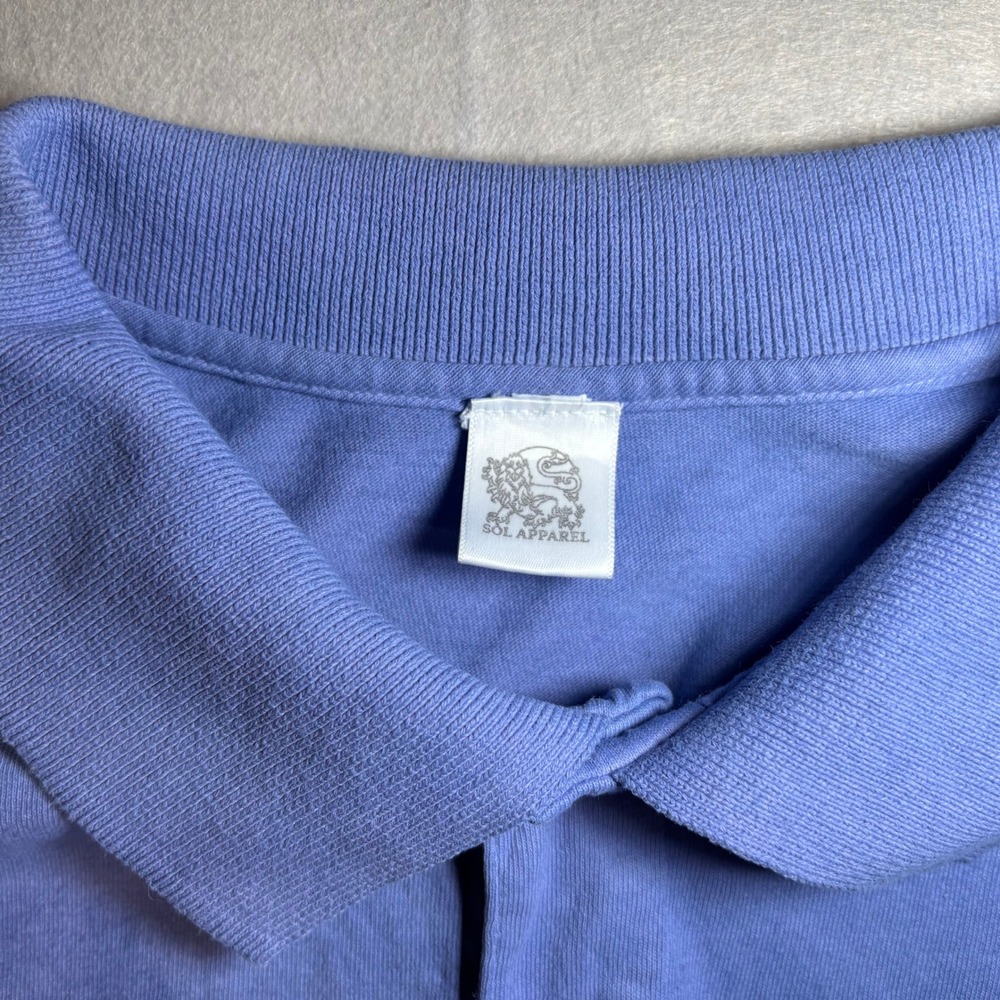 SOL Apparel Men's Polo Shirt XL Blue 100% Cotton Made in USA - Picture 6 of 16